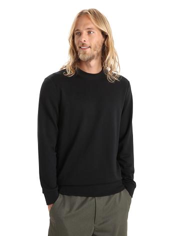 Black Icebreaker Merino Shifter Long Sleeve Sweatshirt Men's Hoodie | AU 1278SGLO